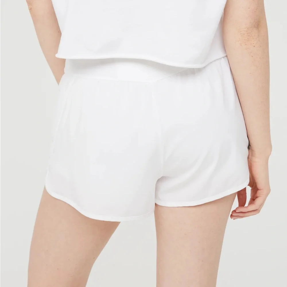 Aerie OFFLINE Nylon Printed Running Short Size Small White Rarely Worn